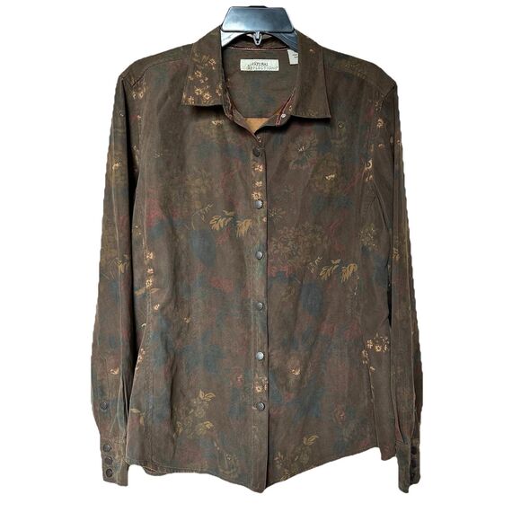 Natural Reflections Tops - Natural ReflectionsTop Women’s Xl Button Up Long Sleeve Bittersweet Brown Nature